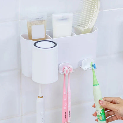 Three-Brush Holder with Rinsing Cup Storage - Product Image 6