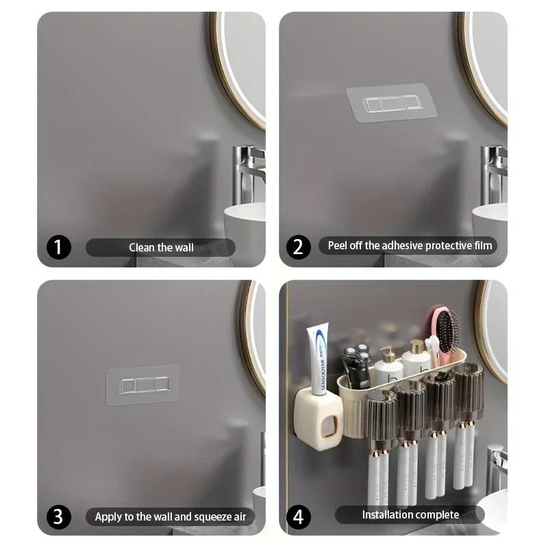 Adhesive Wall-Mounted Toothbrush Organizer - Product Image 7