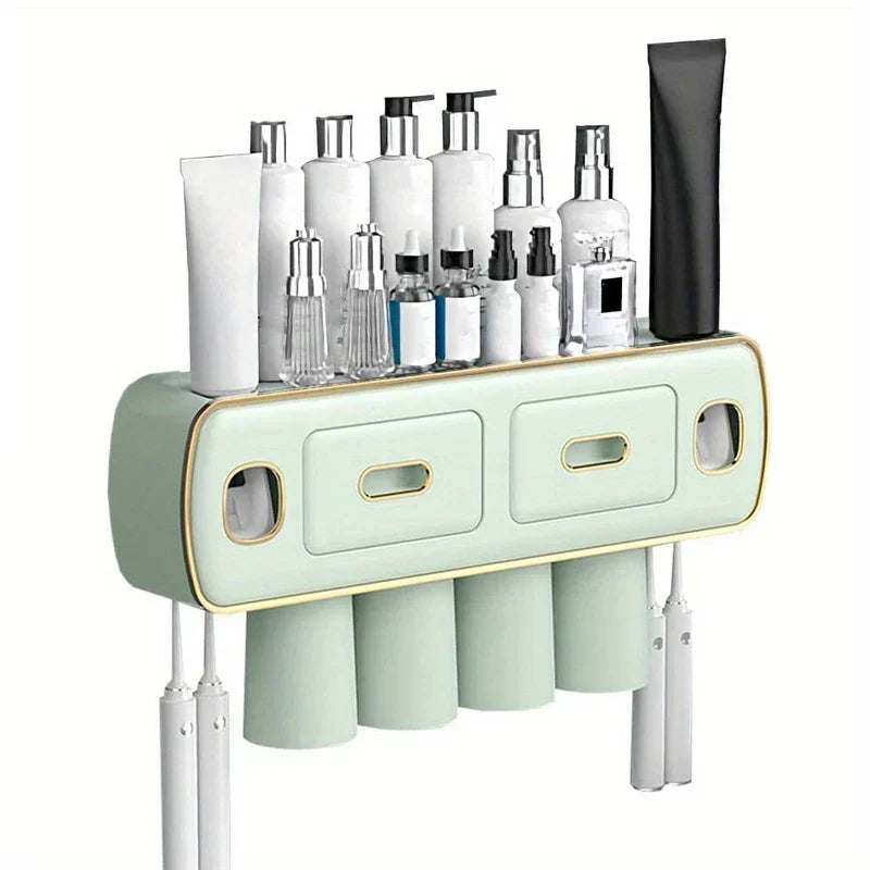 Wall-Mounted Toothbrush and Toothpaste Station - Product Image 1